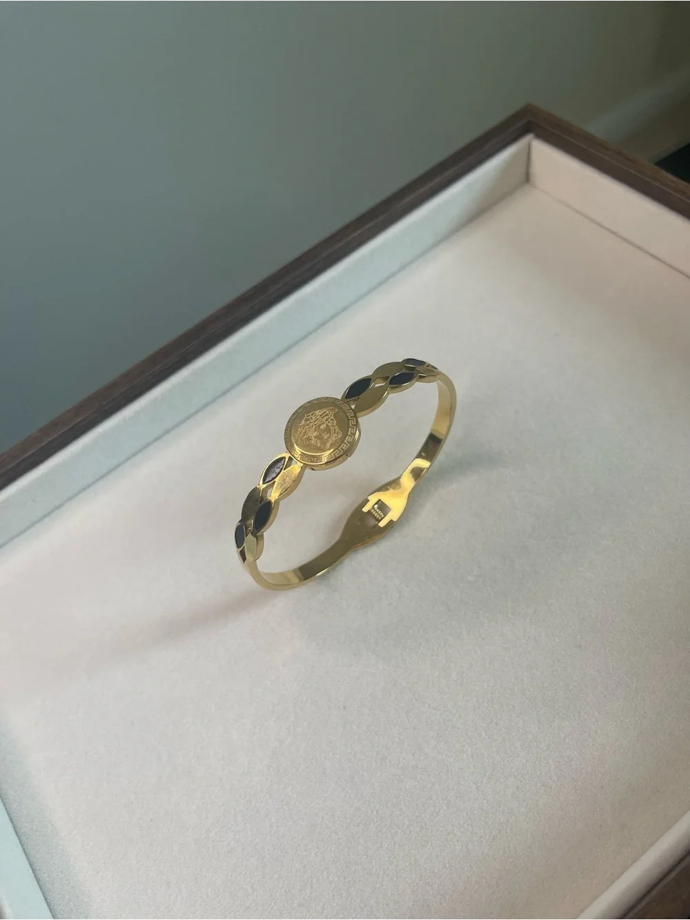 Gold-Tone Coin Accent Bangle Bracelet - Women